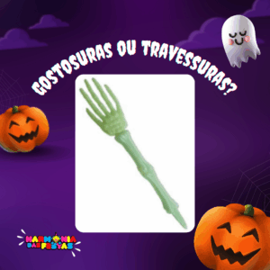 Decoração Mão Esqueleto e Flor