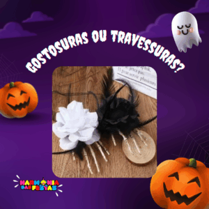 Decoração Mão Esqueleto e Flor