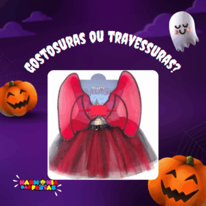 Fantasia Asas Vermelhas Halloween