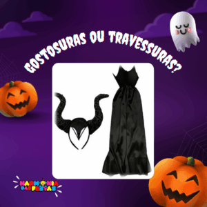 Fantasia Malévola Tiara e Capa